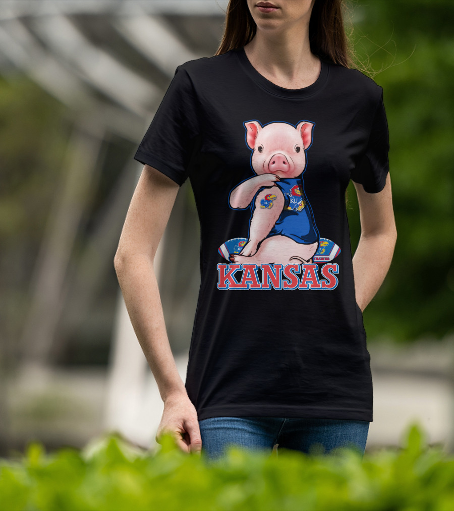 Kansas Pig Jayhawks KU Football Fan T-Shirt