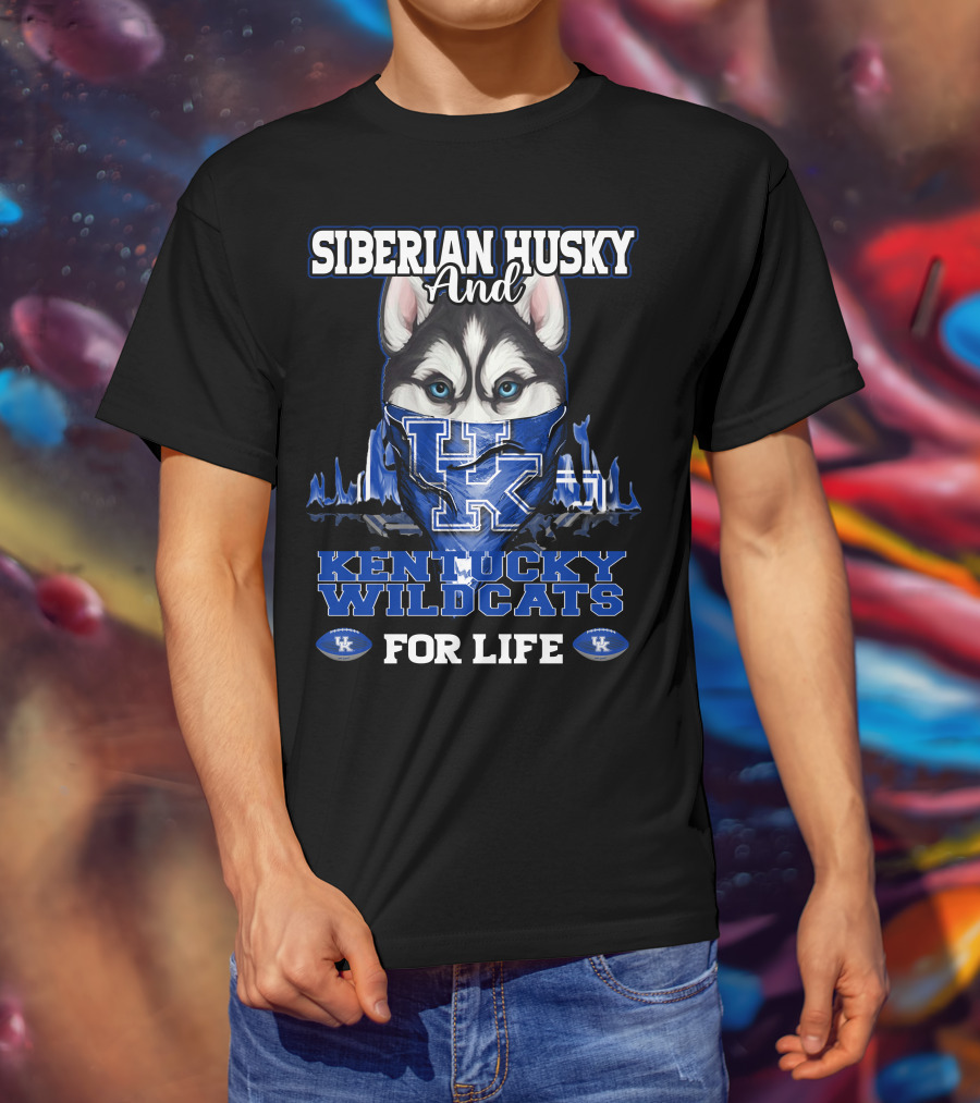 Siberian Husky And Kentucky Wildcats For Life T-Shirt