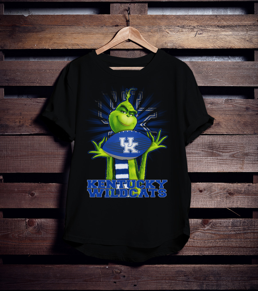 Grinch Holding Kentucky Wildcats Football T-Shirt