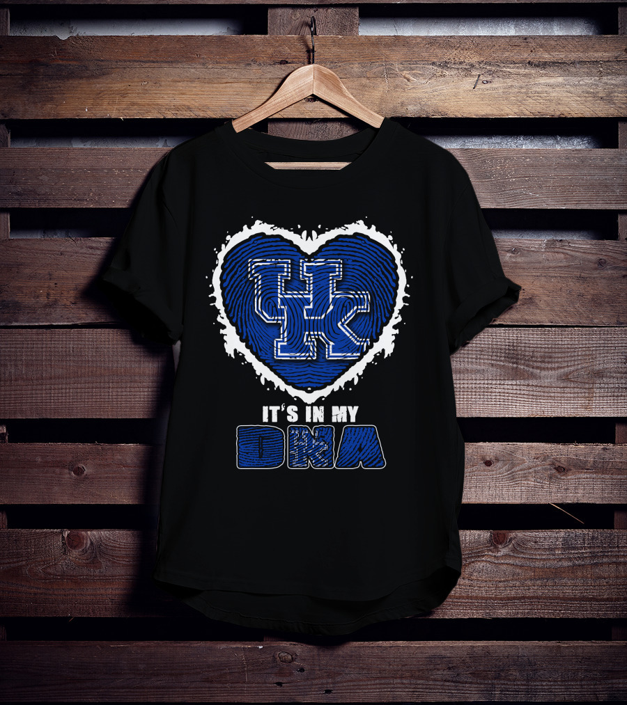 It's In My DNA Kentucky Wildcats UK Heart Fingerprint T-Shirt