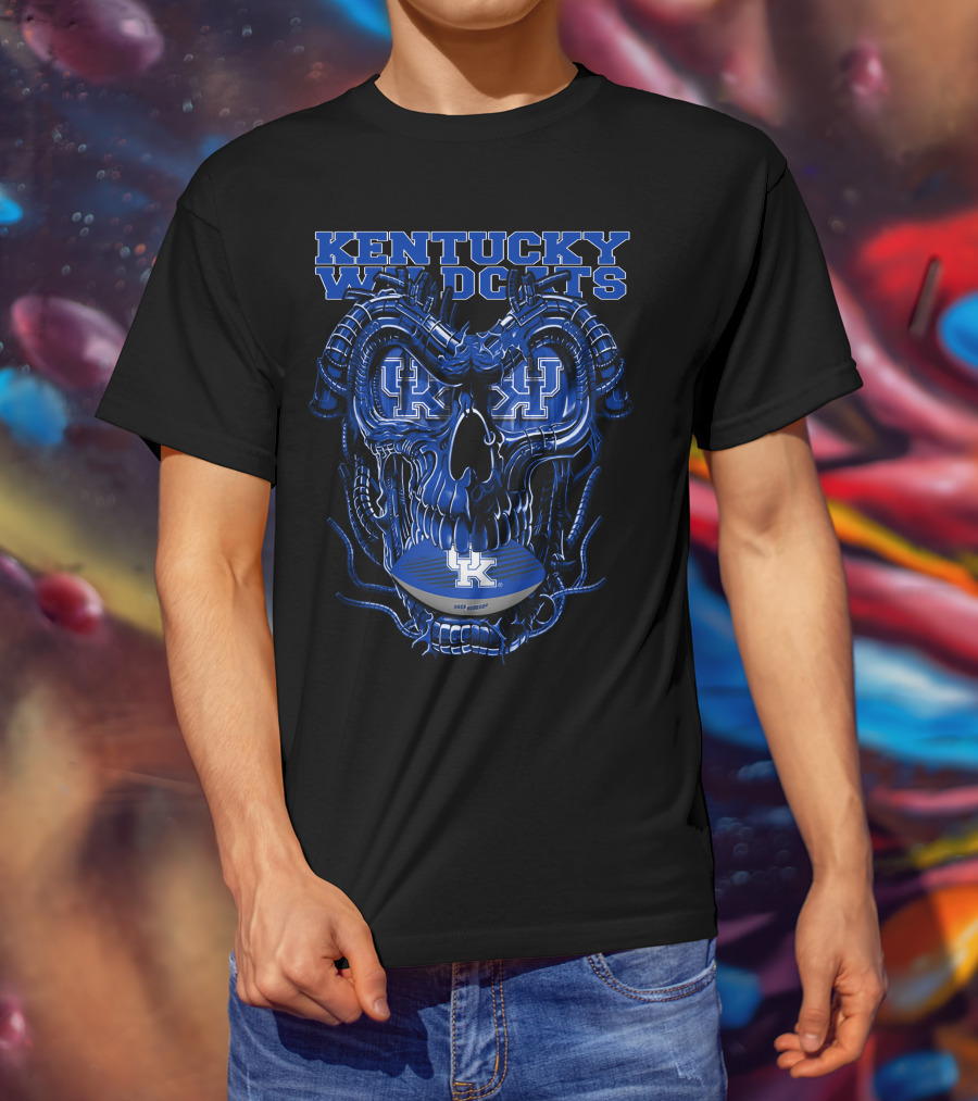 Kentucky Wildcats Dragonskull Football Helmet T-Shirt