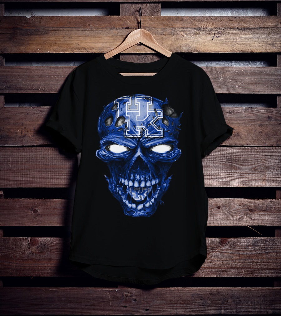 Kentucky Wildcats Skull Blue UK T-Shirt
