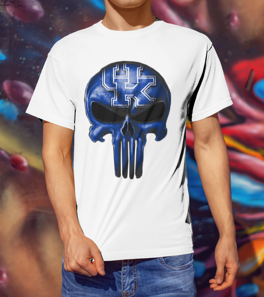 Kentucky Wildcats UK Blue Skull T-Shirt