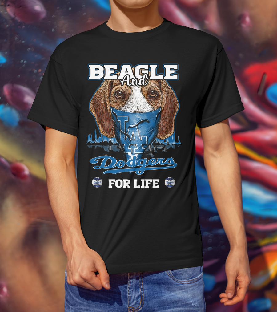Beagle And Dodgers For Life Los Angeles T-Shirt