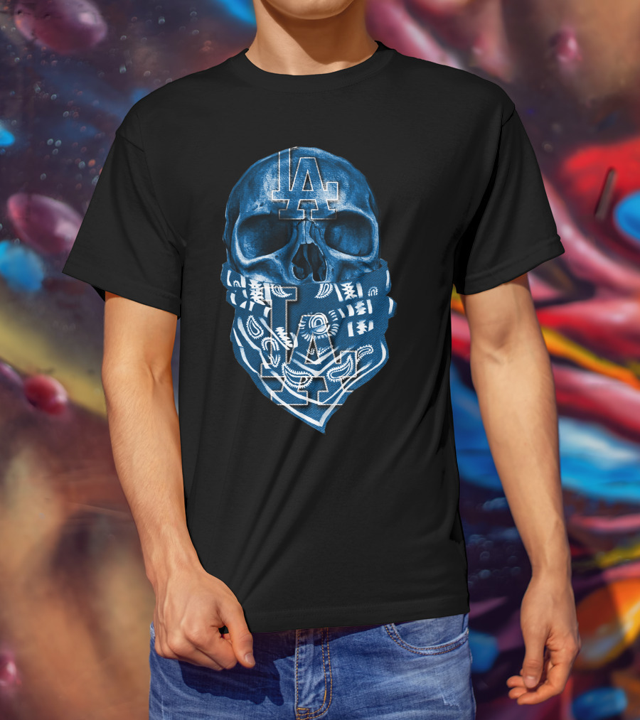 LA Dodgers Skull Bandana T-Shirt