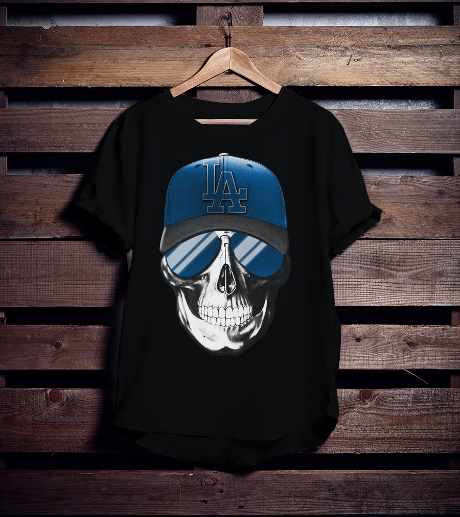 Skull Los Angeles Dodgers LA Cap Sunglasses T-Shirt