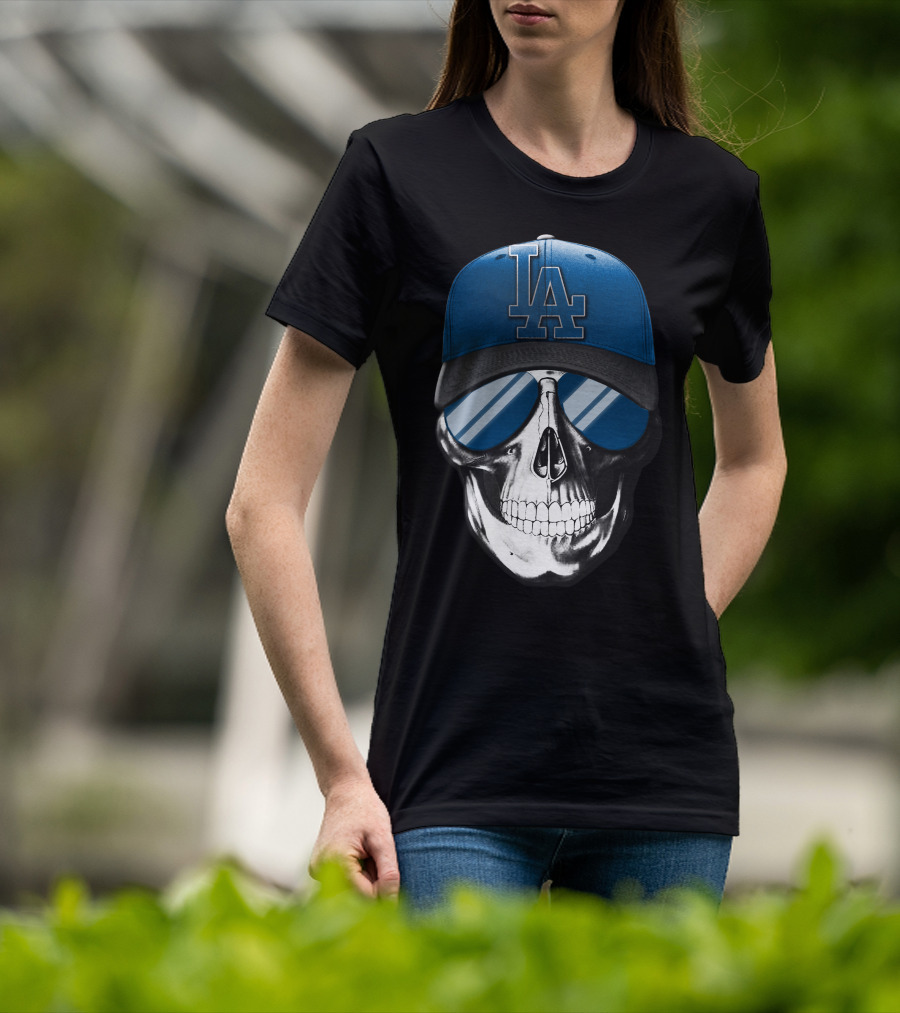 Skull Los Angeles Dodgers LA Cap Sunglasses T-Shirt