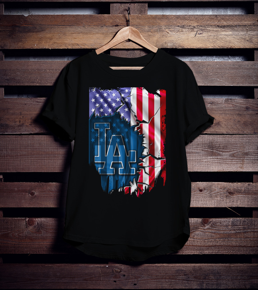 LA Dodgers American Flag Fusion T-Shirt