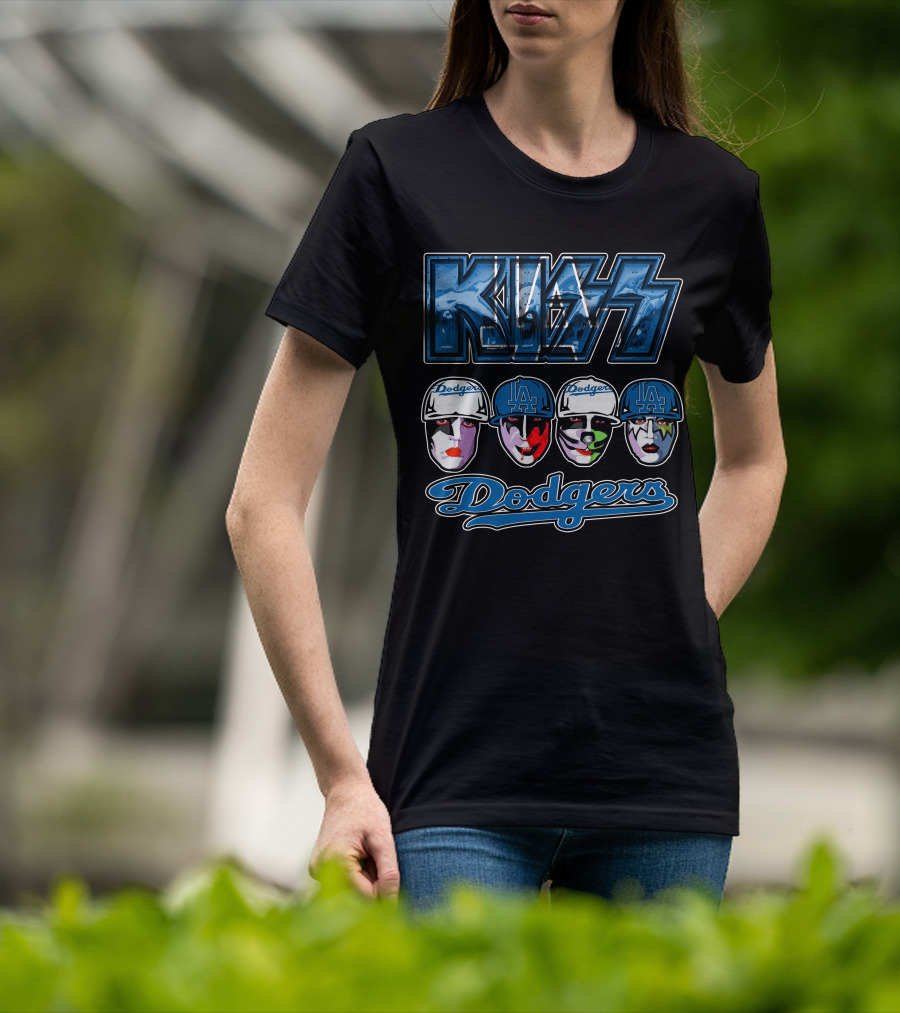 Kiss Los Angeles Dodgers Face Paint Baseball Collaboration T-Shirt
