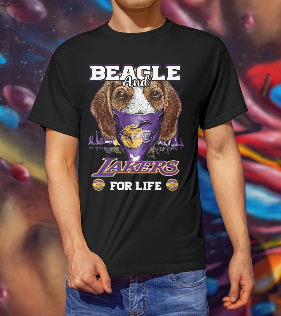 Beagle And Los Angeles Lakers For Life T-Shirt
