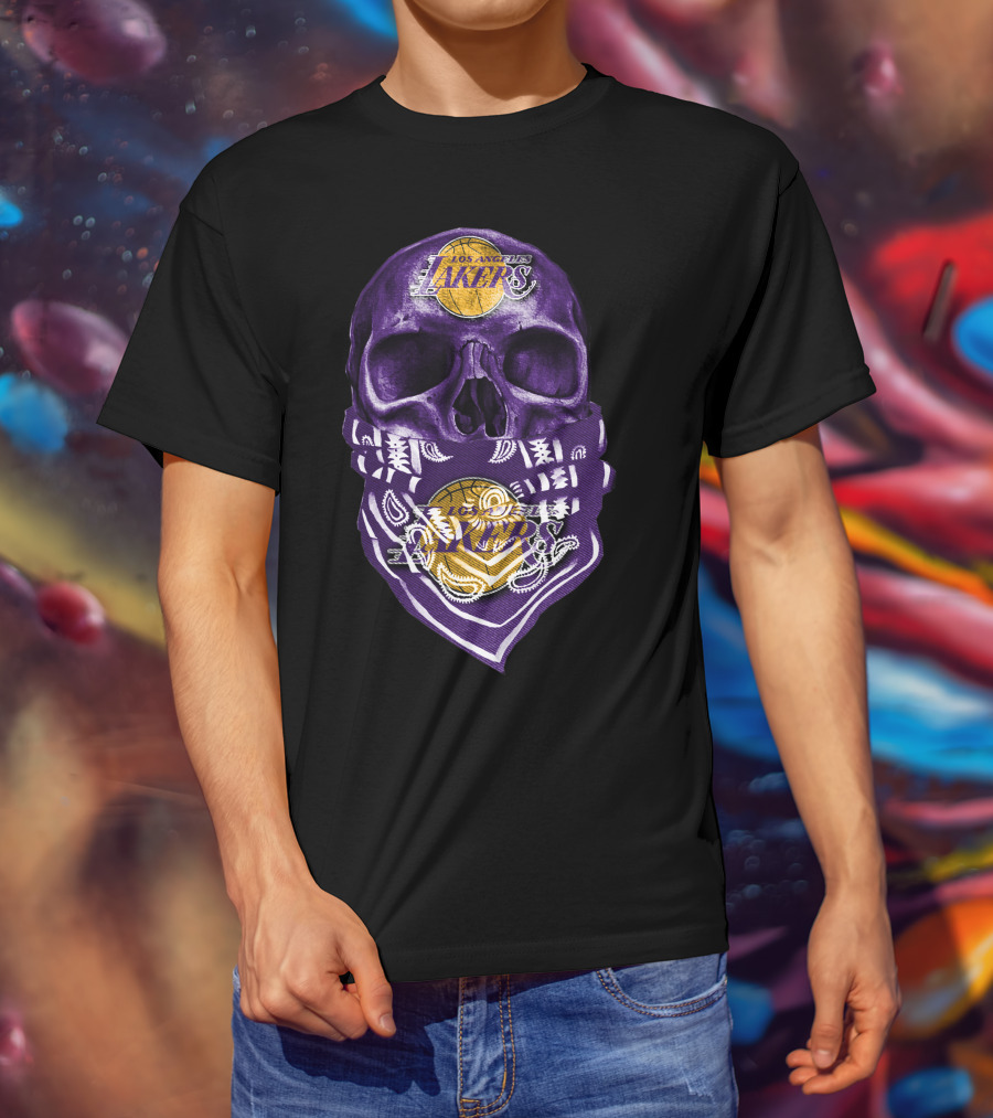 Los Angeles Lakers Skull Bandana NBA T-Shirt