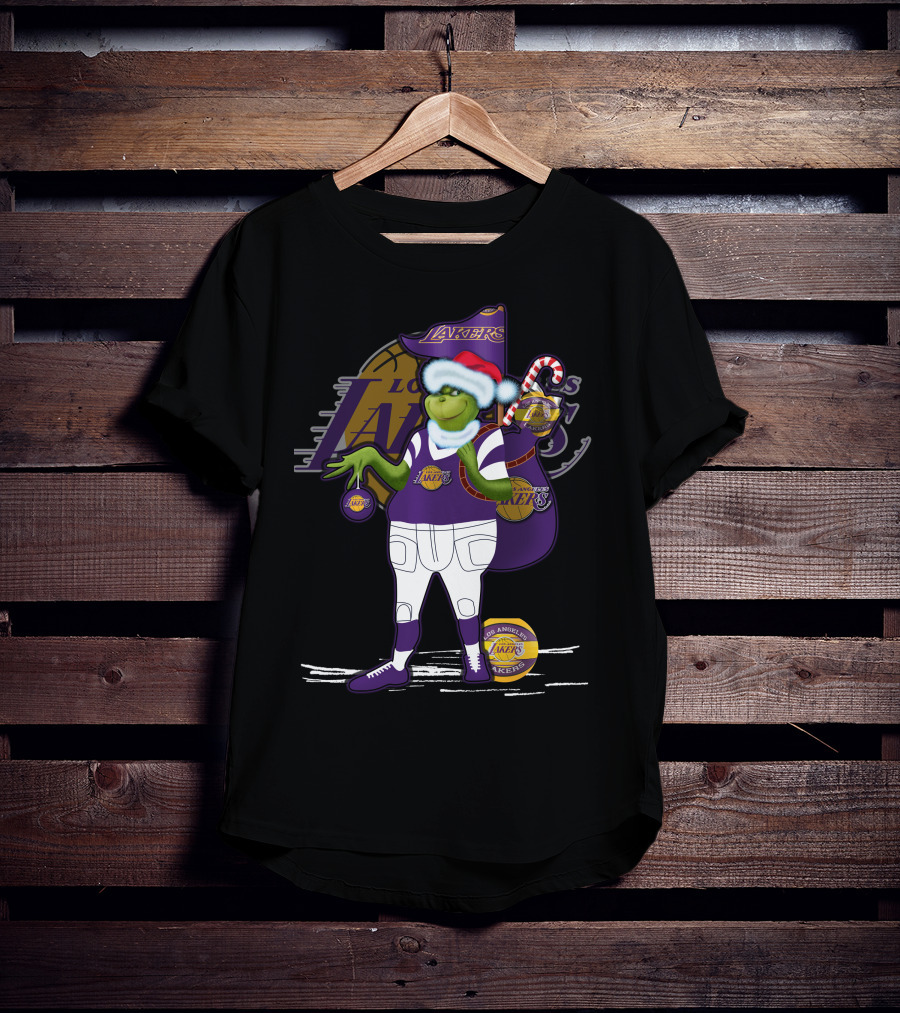 Los Angeles Lakers Grinch Christmas Basketball Mashup T-Shirt