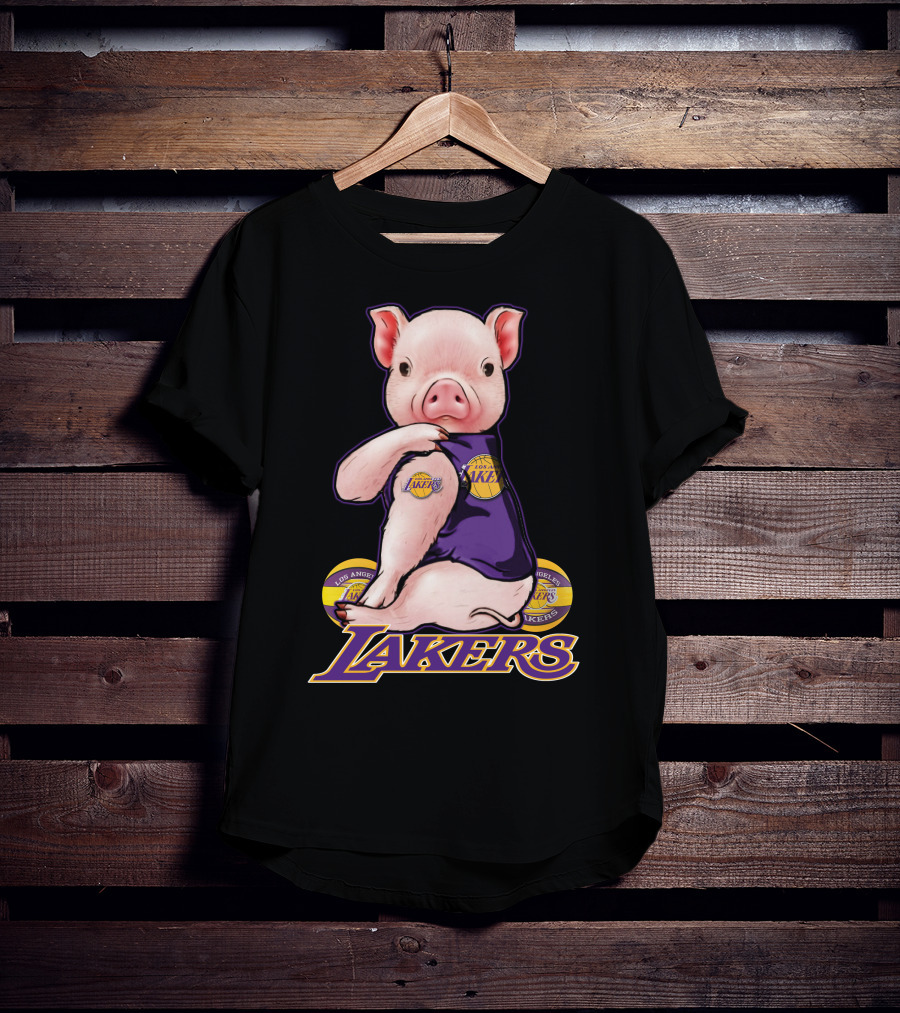 Los Angeles Lakers Pig In Team Jersey T-Shirt