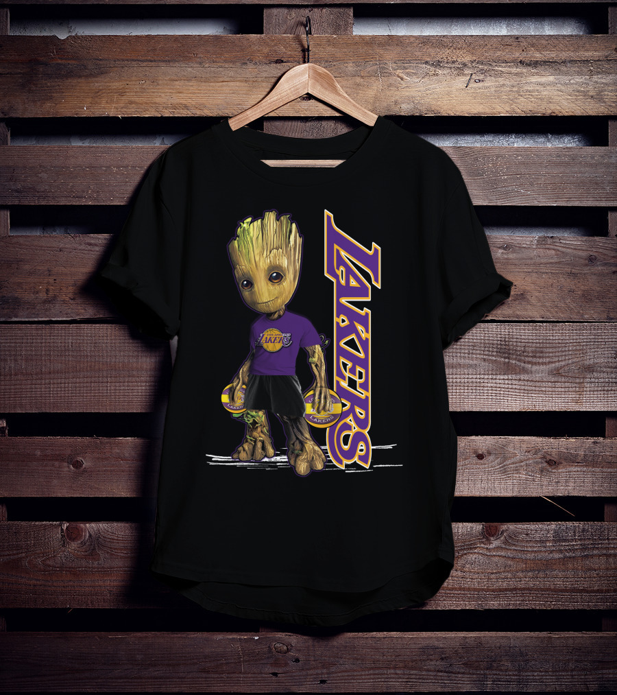 Groot Lakers Basketball Fan Character T-Shirt