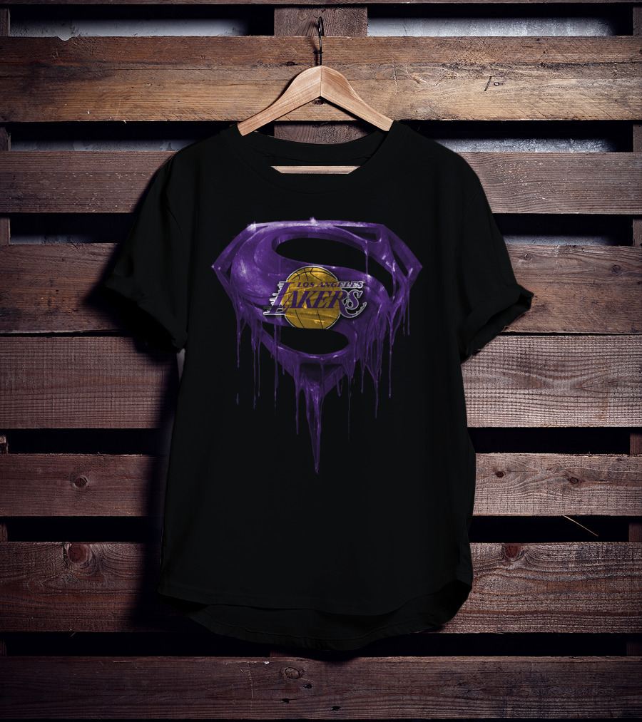 Los Angeles Lakers Super Purple Drip Basketball T-Shirt
