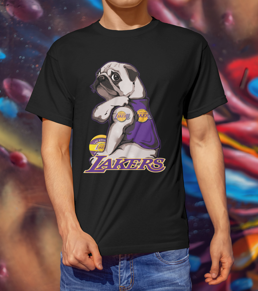 Pug Los Angeles Lakers Basketball T-Shirt