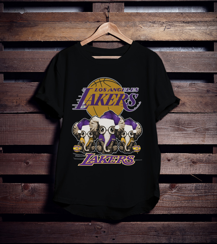 Los Angeles Lakers Xmas Elephants Basketball T-Shirt