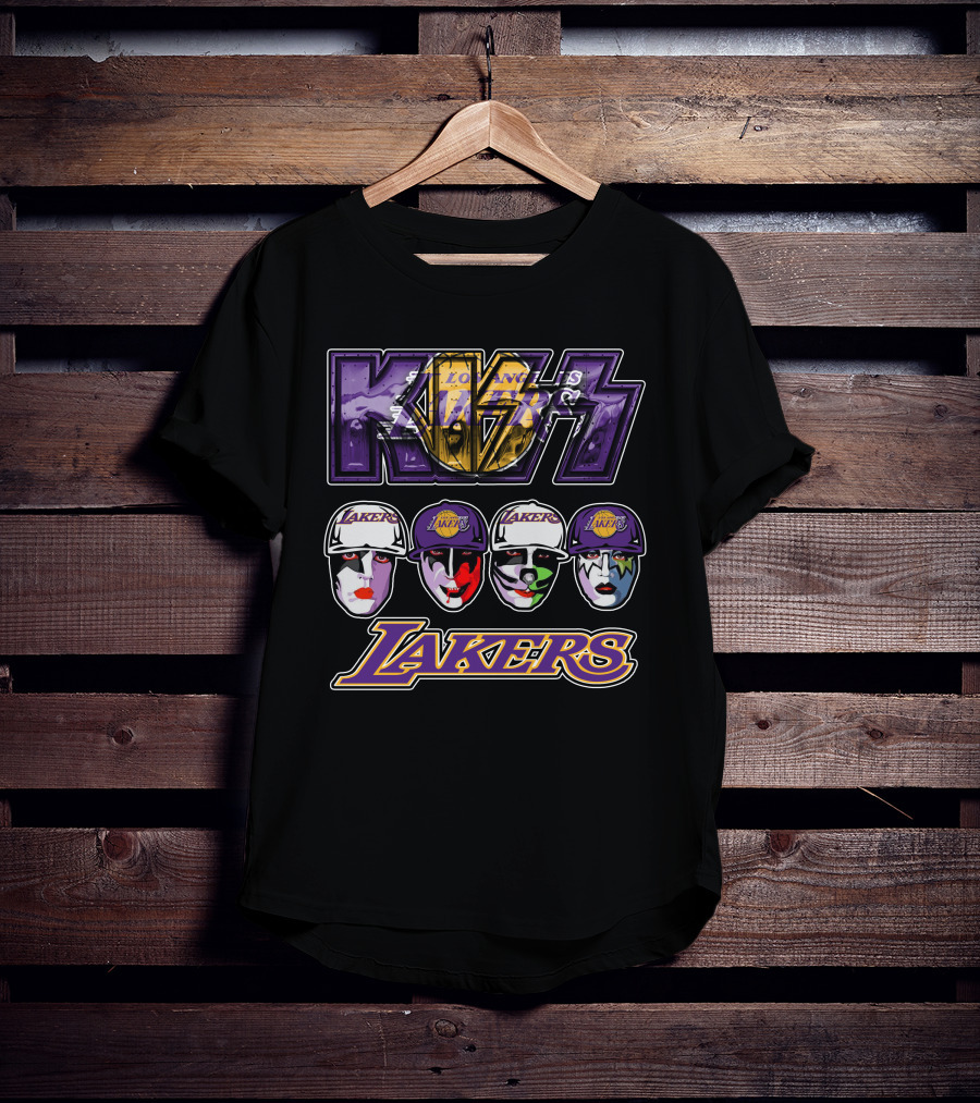 KISS Los Angeles Lakers Faces With Team T-Shirt