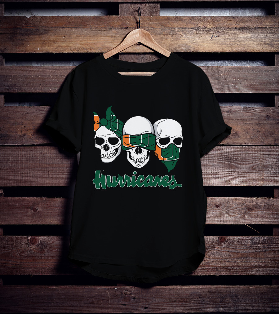 Hurricanes Three Skulls Miami T-Shirt