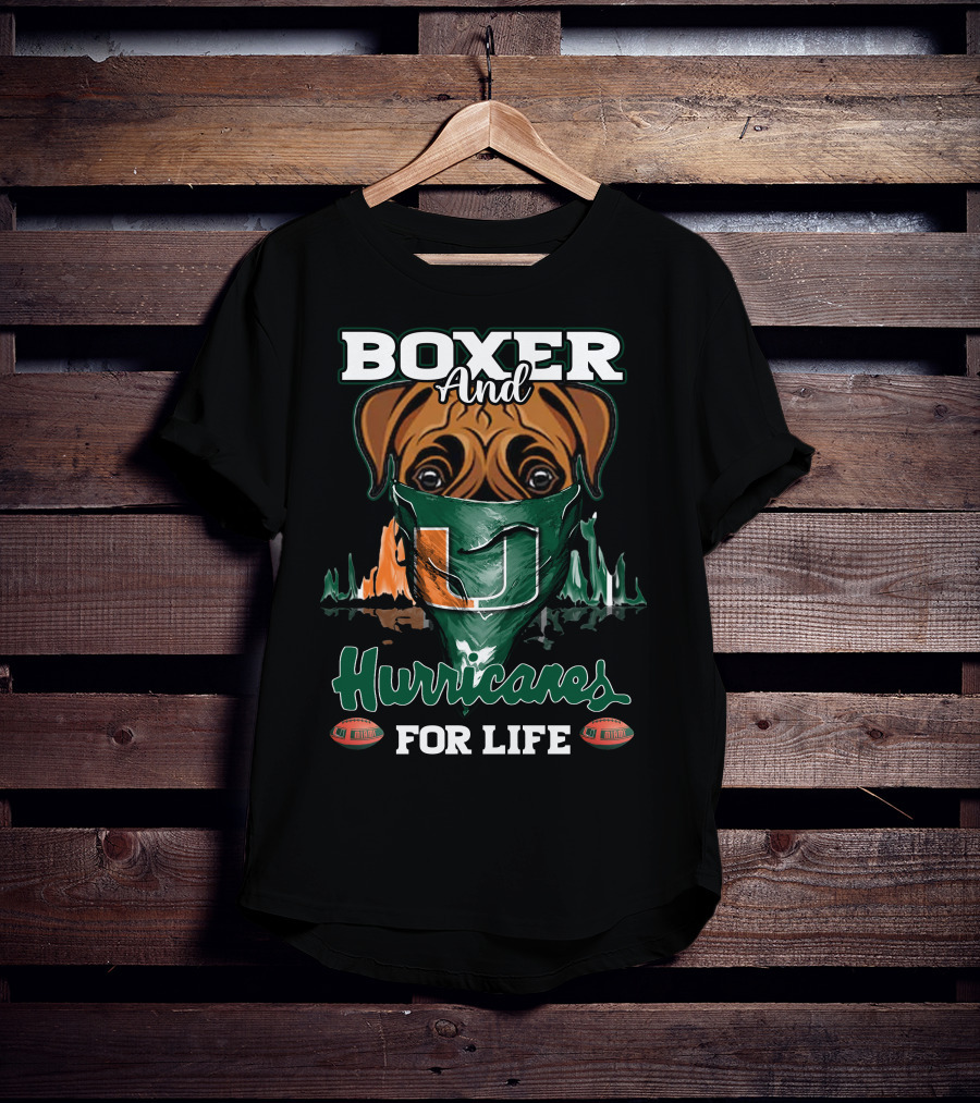 Boxer And Hurricanes For Life Miami T-Shirt