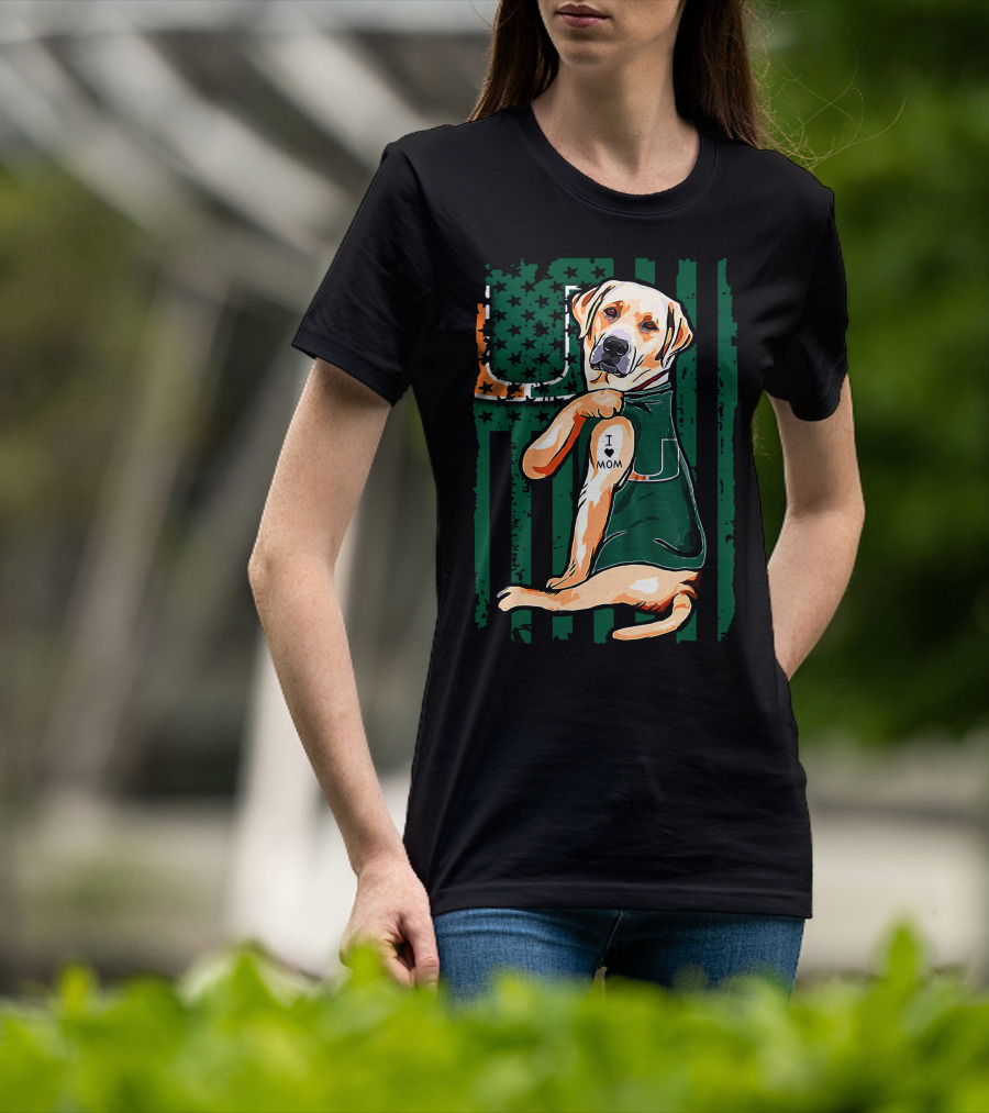 Labrador Retriever I Love Mom Miami Hurricanes T-Shirt