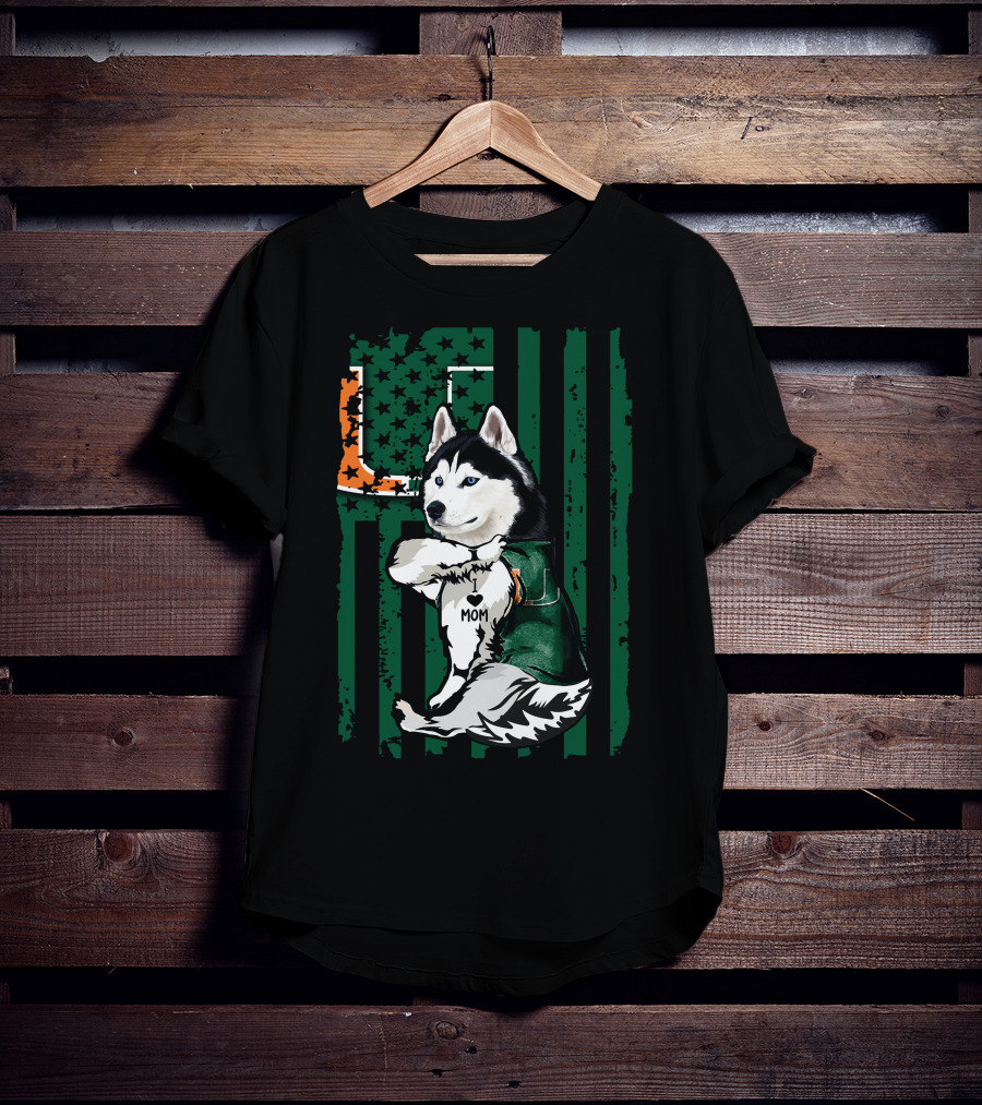 Siberian Husky Miami Hurricanes U Mom T-Shirt