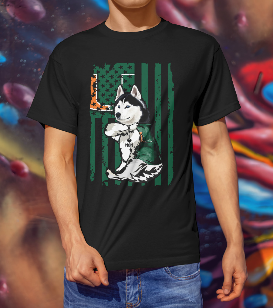 Siberian Husky Miami Hurricanes U Mom T-Shirt