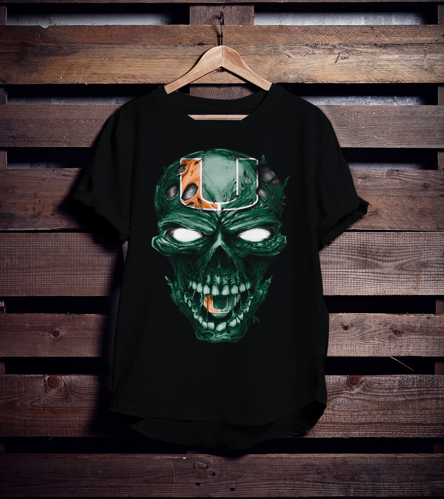 Miami Hurricanes Skull U T-Shirt