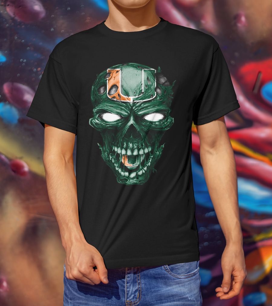 Miami Hurricanes Skull U T-Shirt