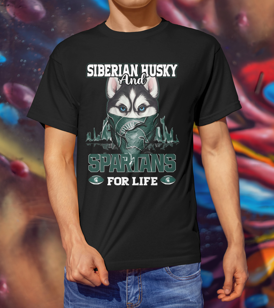 Siberian Husky And Spartans For Life T-Shirt