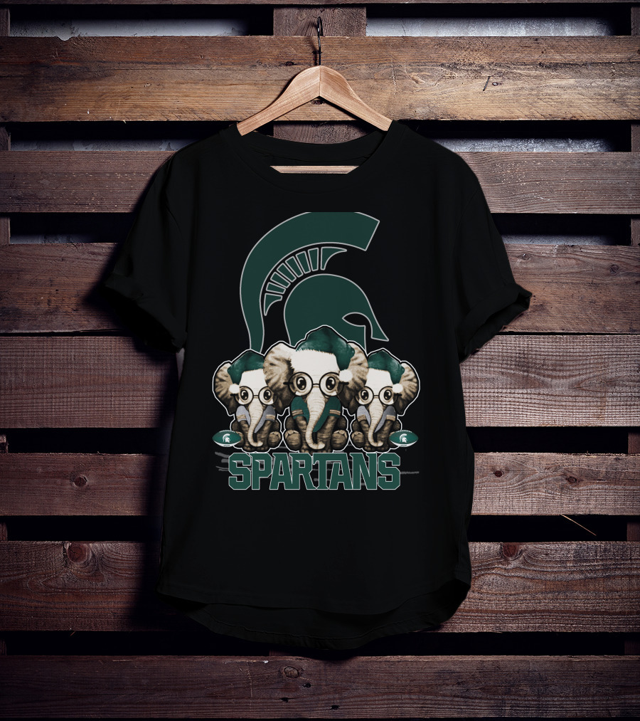 Elephant Christmas Michigan State Spartans Trio T-Shirt