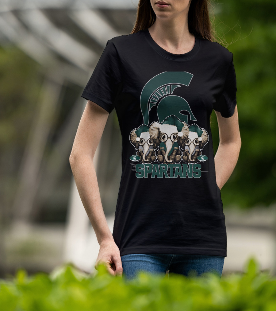 Elephant Christmas Michigan State Spartans Trio T-Shirt