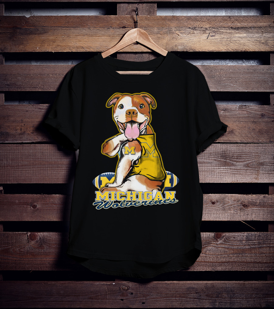 Pittbull Michigan Wolverines M Football Fan T-Shirt