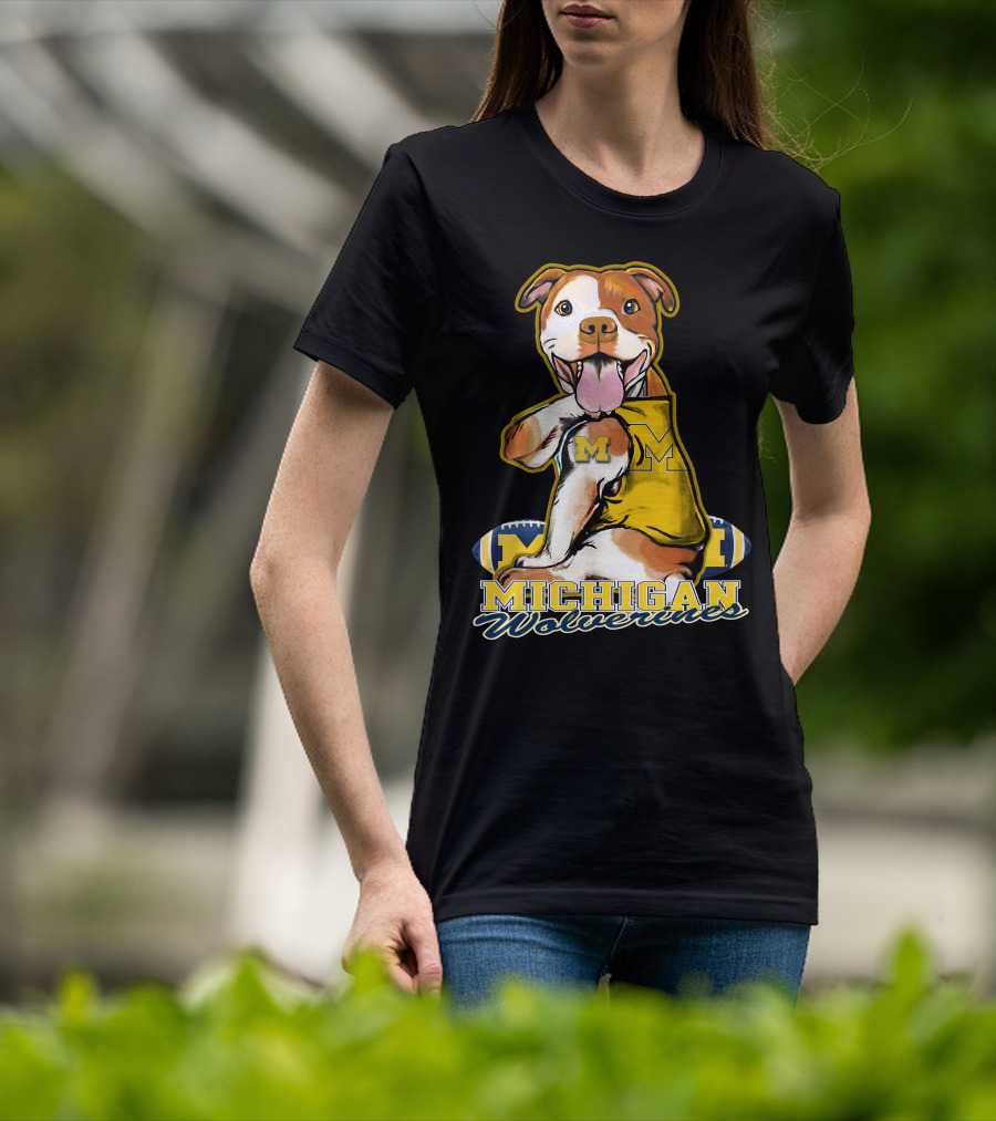 Pittbull Michigan Wolverines M Football Fan T-Shirt