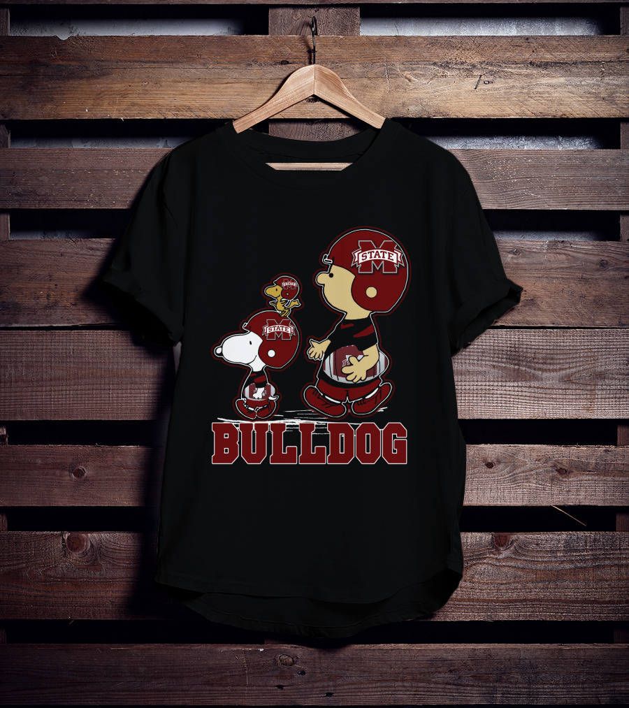 Mississippi State Bulldogs Snoopy And Woodstock Football Team Spirit T-Shirt
