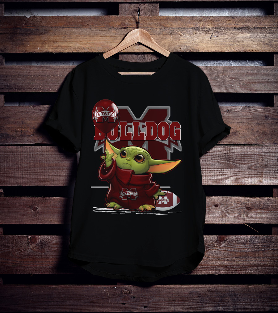 Mississippi State Bulldogs Yoda With Football T-Shirt