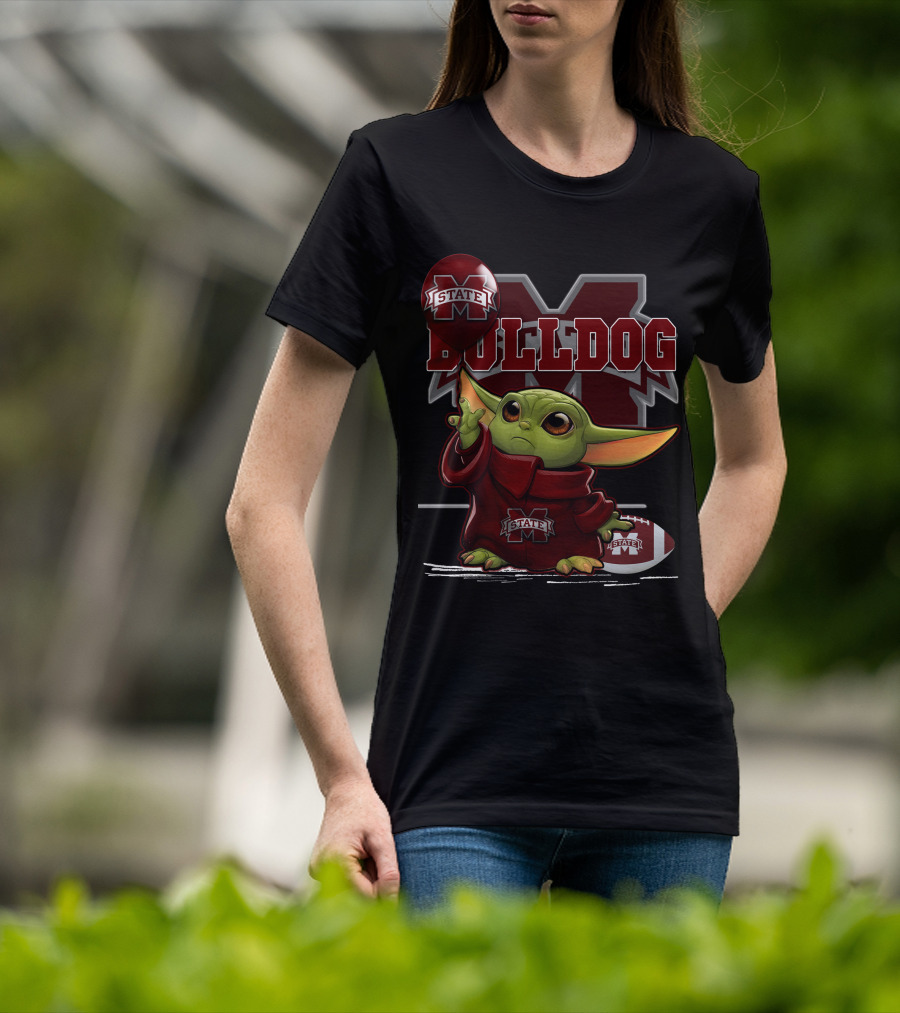 Mississippi State Bulldogs Yoda With Football T-Shirt