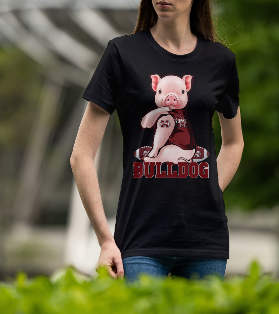 Mississippi State Bulldogs Pig With Football And Team T-Shirt