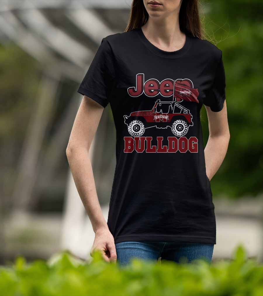 Jeep Mississippi State Bulldog State Flag Rugged T-Shirt