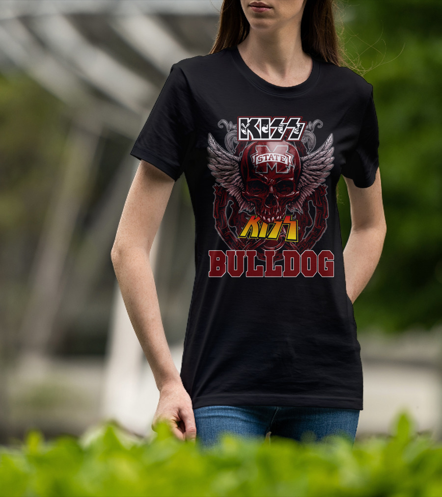 KISS Mississippi State Bulldogs Winged Skull T-Shirt