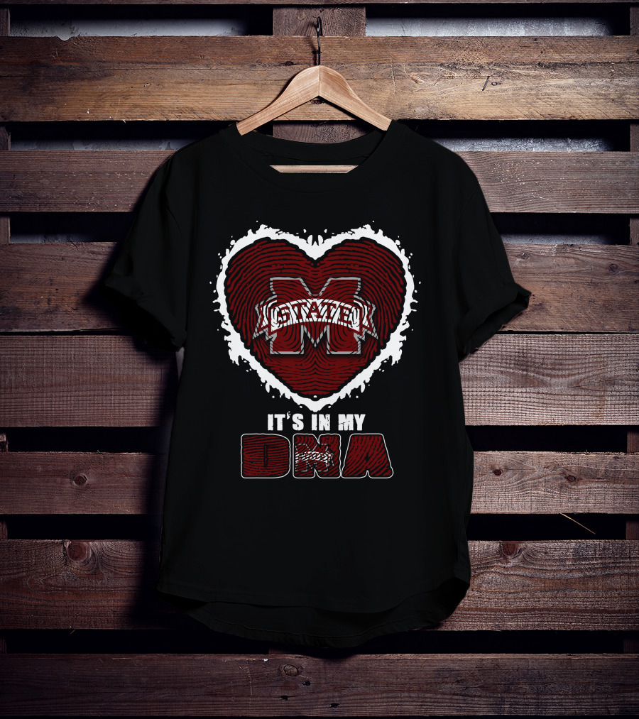 Mississippi State Bulldogs It's In My DNA Heart T-Shirt