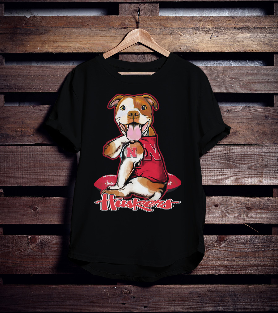 Huskers N Football Dog Nebraska Cornhuskers T-Shirt