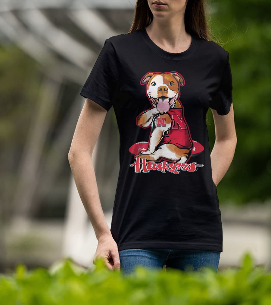 Huskers N Football Dog Nebraska Cornhuskers T-Shirt