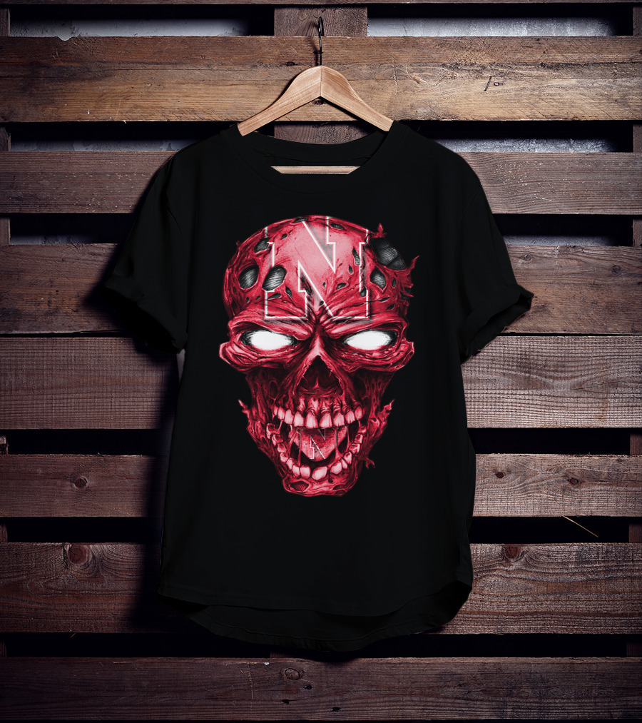 Nebraska Cornhuskers Skull With N T-Shirt