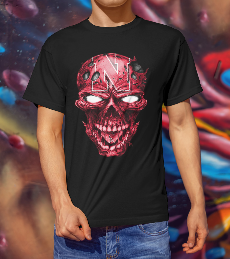 Nebraska Cornhuskers Skull With N T-Shirt
