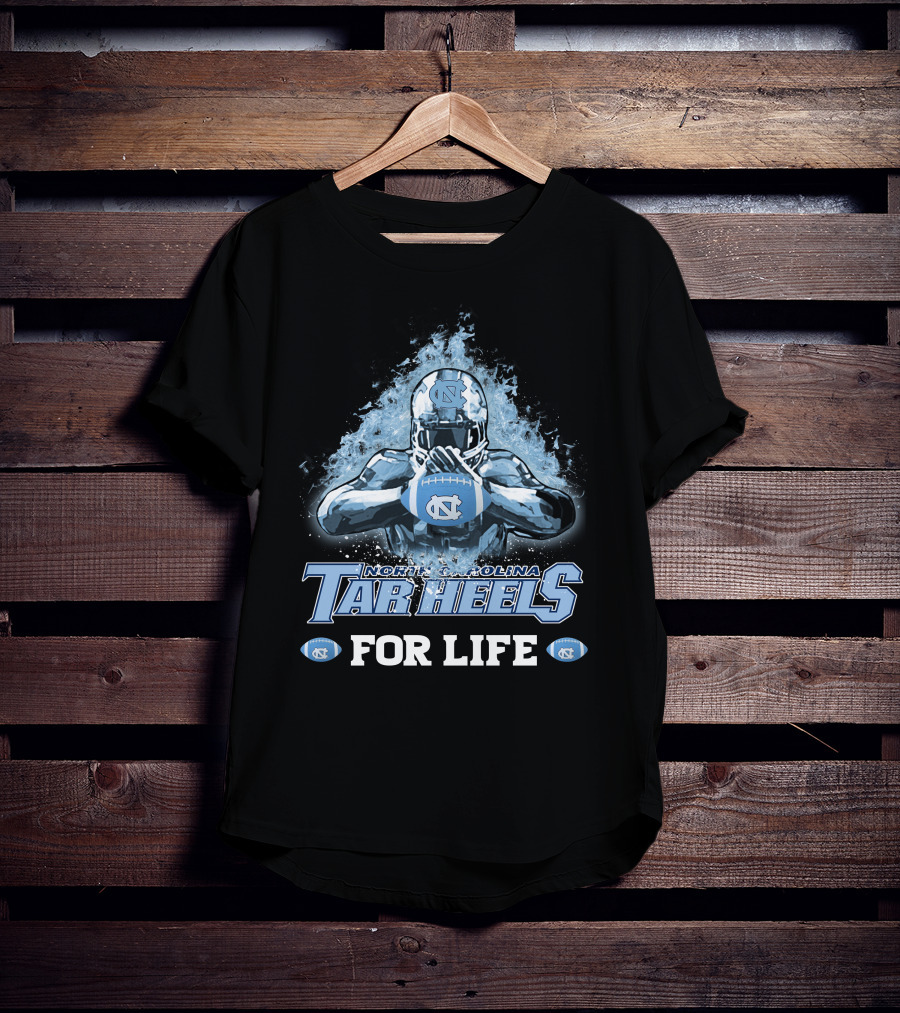 North Carolina Tar Heels For Life Football Player Helmet T-Shirt