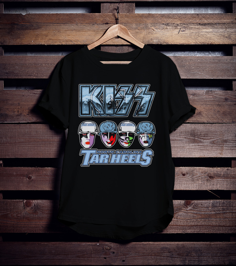 Kiss North Carolina Tar Heels Rock Band Faces Unc Tribute T-Shirt