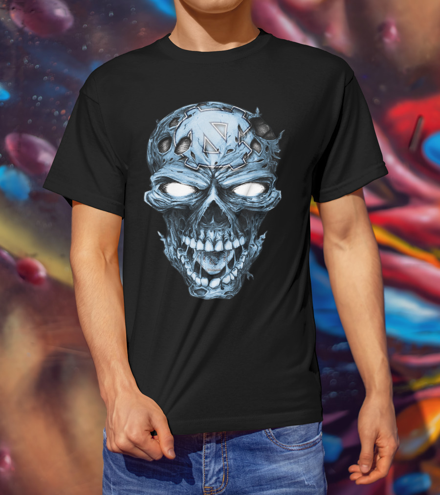 North Carolina Tar Heels Skull T-Shirt