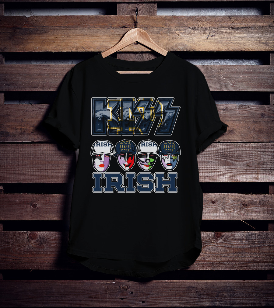 Kiss Notre Dame Fighting Irish IRISH ND Facepaint Helmets T-Shirt