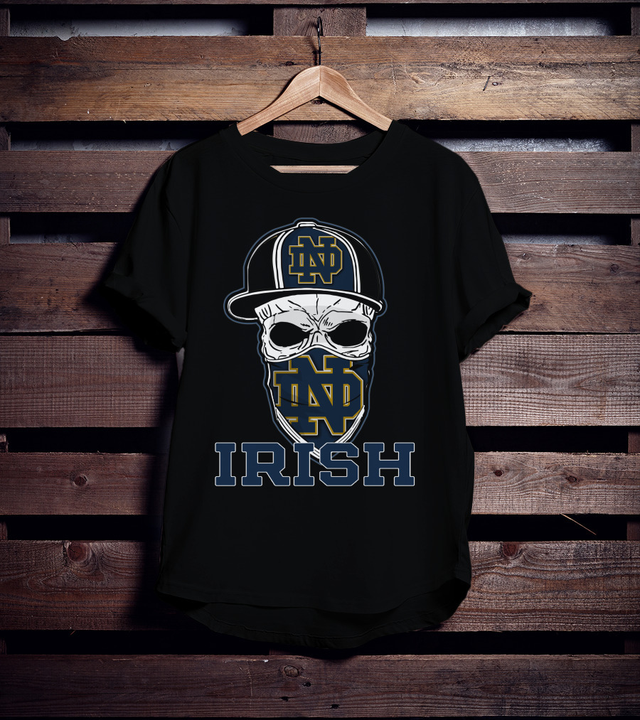 Notre Dame Fighting Irish Skull Hat T-Shirt